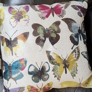Tapestry Butterfly Pattern Throw Pillow